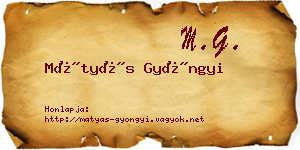 Mátyás Gyöngyi névjegykártya